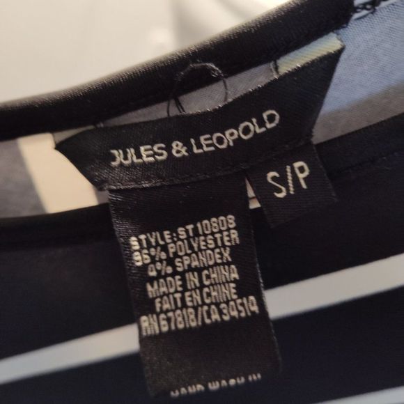 Jules and Leopold dress - small / petite - black and white striping - Picture 3 of 4